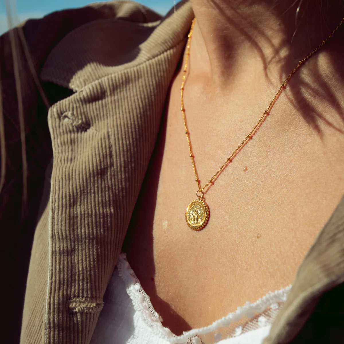 Get Back St. Christopher Satellite Coin Necklace
