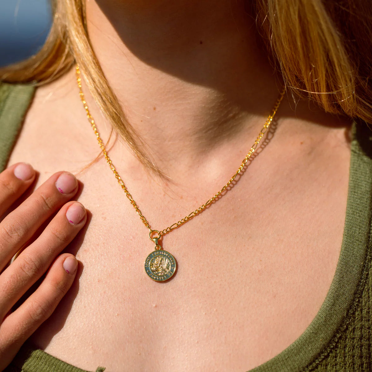 Get Back St. Christopher Figaro Medallion Necklace