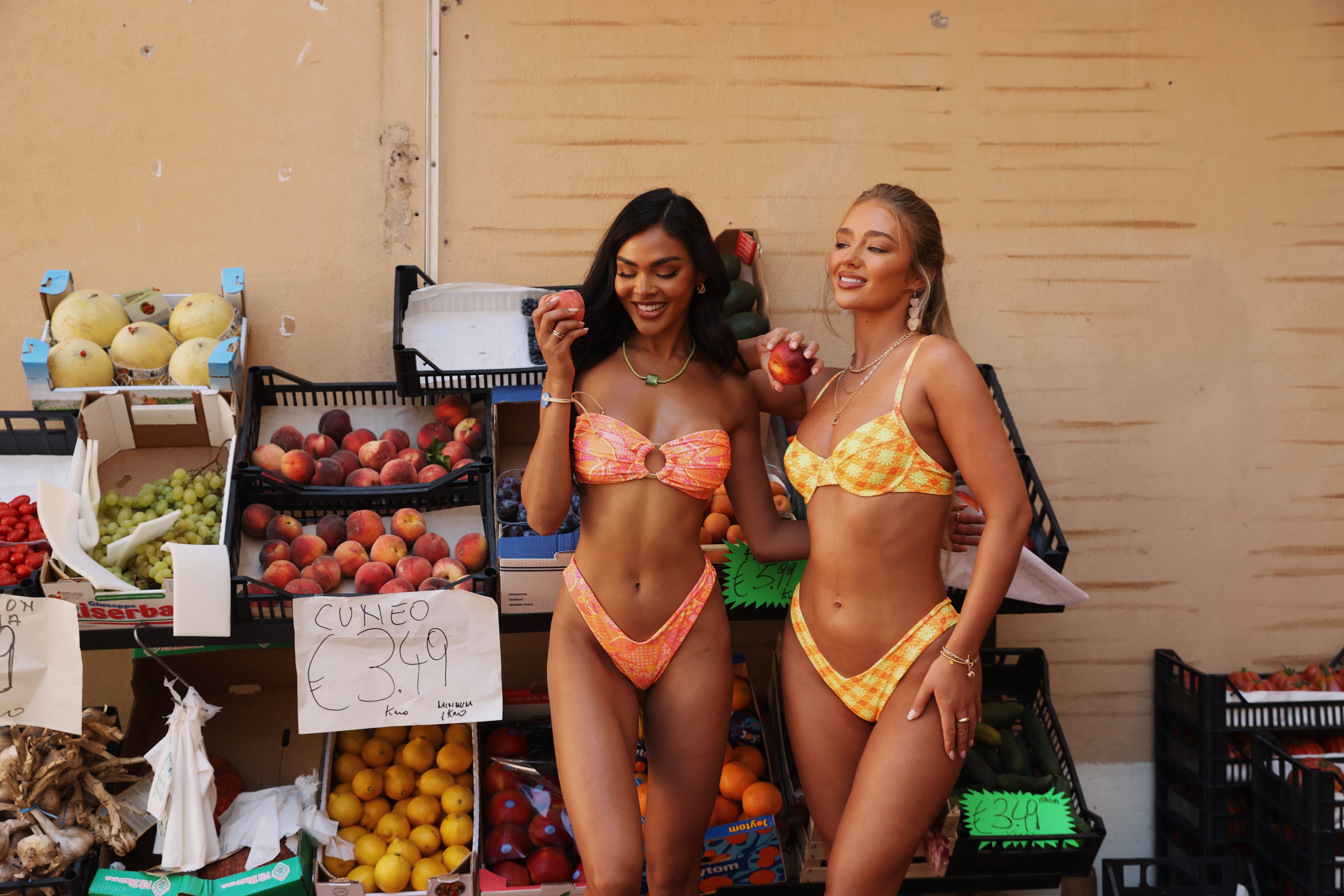 Kulani Kinis Citrus Sunrise Strapless Bandeau Top