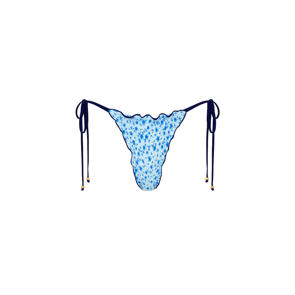 Kulani Kinis Dream Flower Lettuce Edge Thong Tie Bikini Bottom