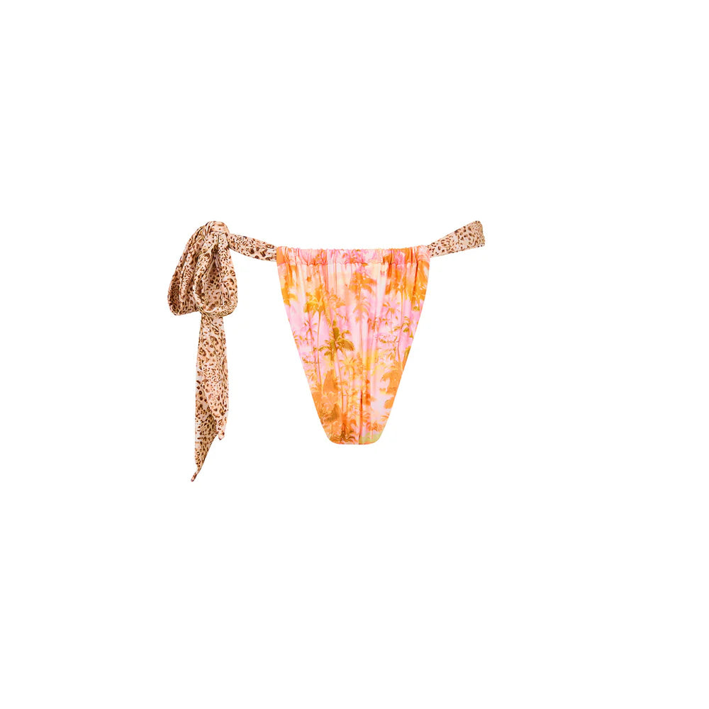 Kulani Kinis Wild Skies Soft Tie Ruched Thong Bikini Bottom