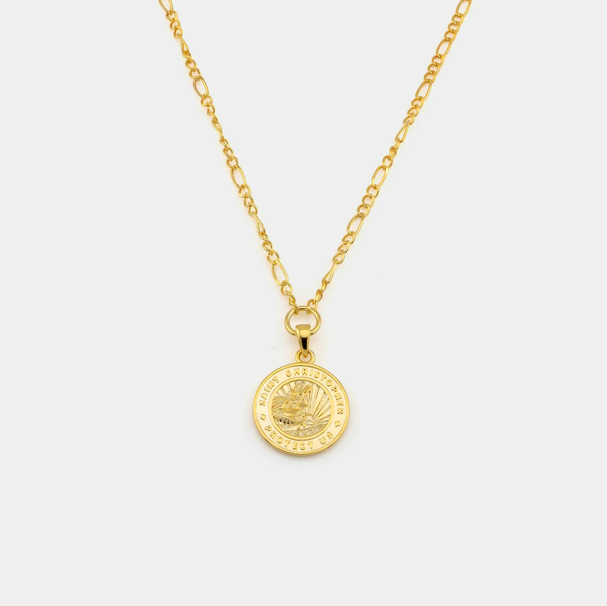 Get Back St. Christopher Figaro Medallion Necklace