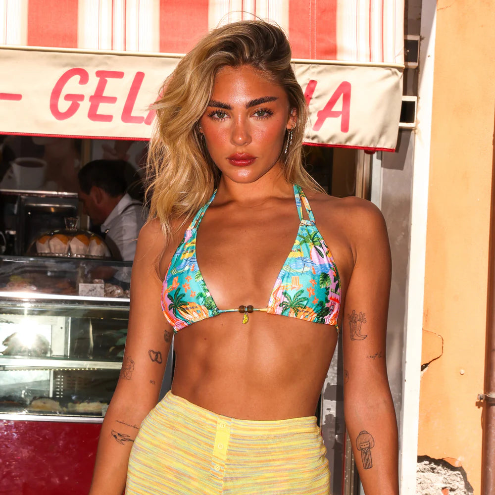 Kulani Kinis Sunlit Spritz Halter Bralette Bikini Top