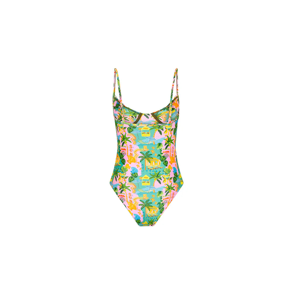 Kulani Kinis Sunlit Spritz Double Ruffle Underwire One Piece