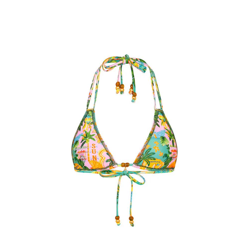 Kulani Kinis Sunlit Spritz Halter Bralette Bikini Top