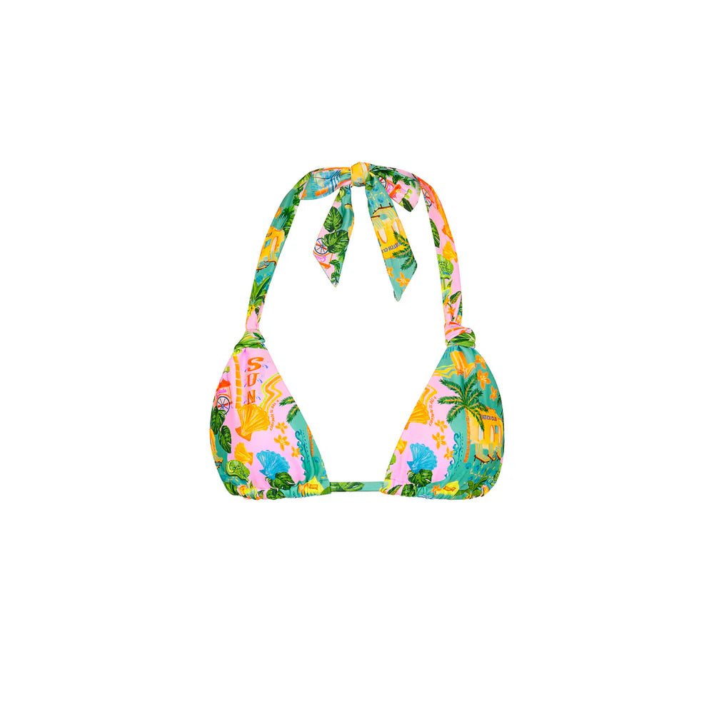 Kulani Kinis Sunlit Spritz Soft Knot Halter Bikini Top