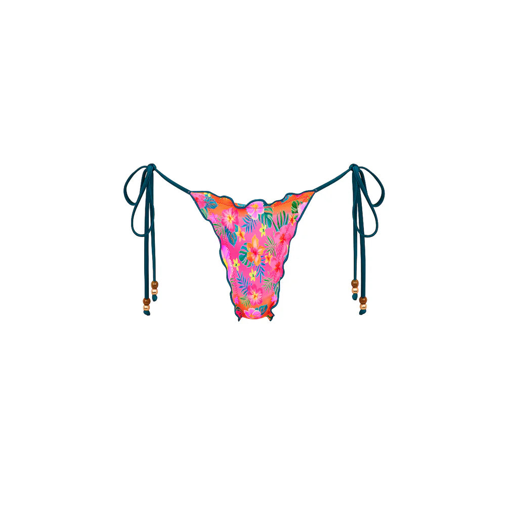 Kulani Kinis Lettuce Edge Thong Tie Bikini Bottom