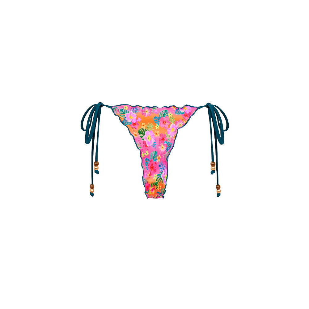 Kulani Kinis Lettuce Edge Thong Tie Bikini Bottom