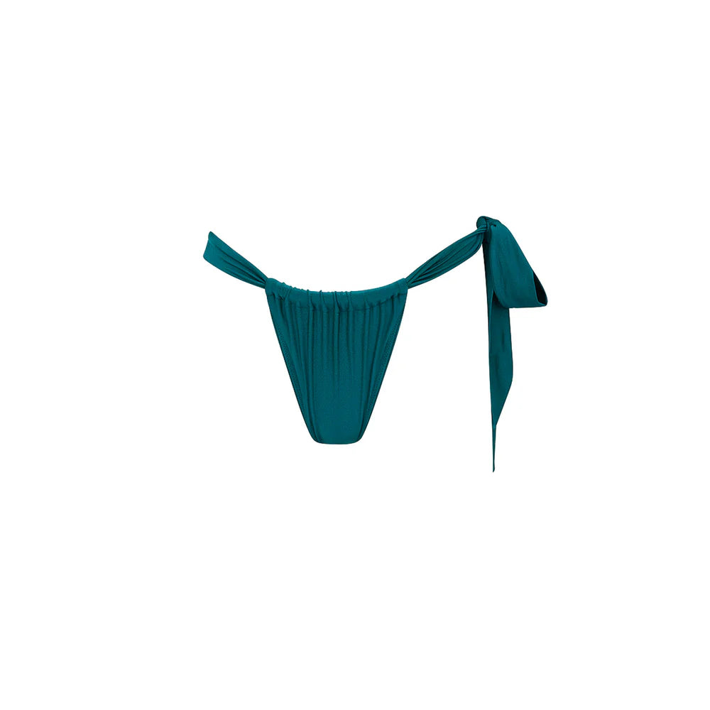 Kulani Kinis Laguna Haze Soft Tie Ruched Thong Bikini Bottom