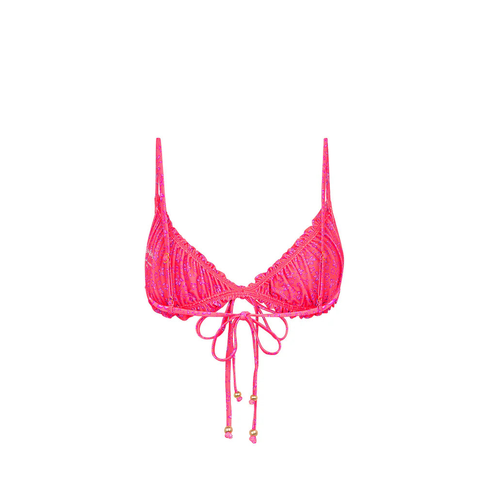 Kulani Kinis Kiss Me Ruched Bow Bralette Bikini Top