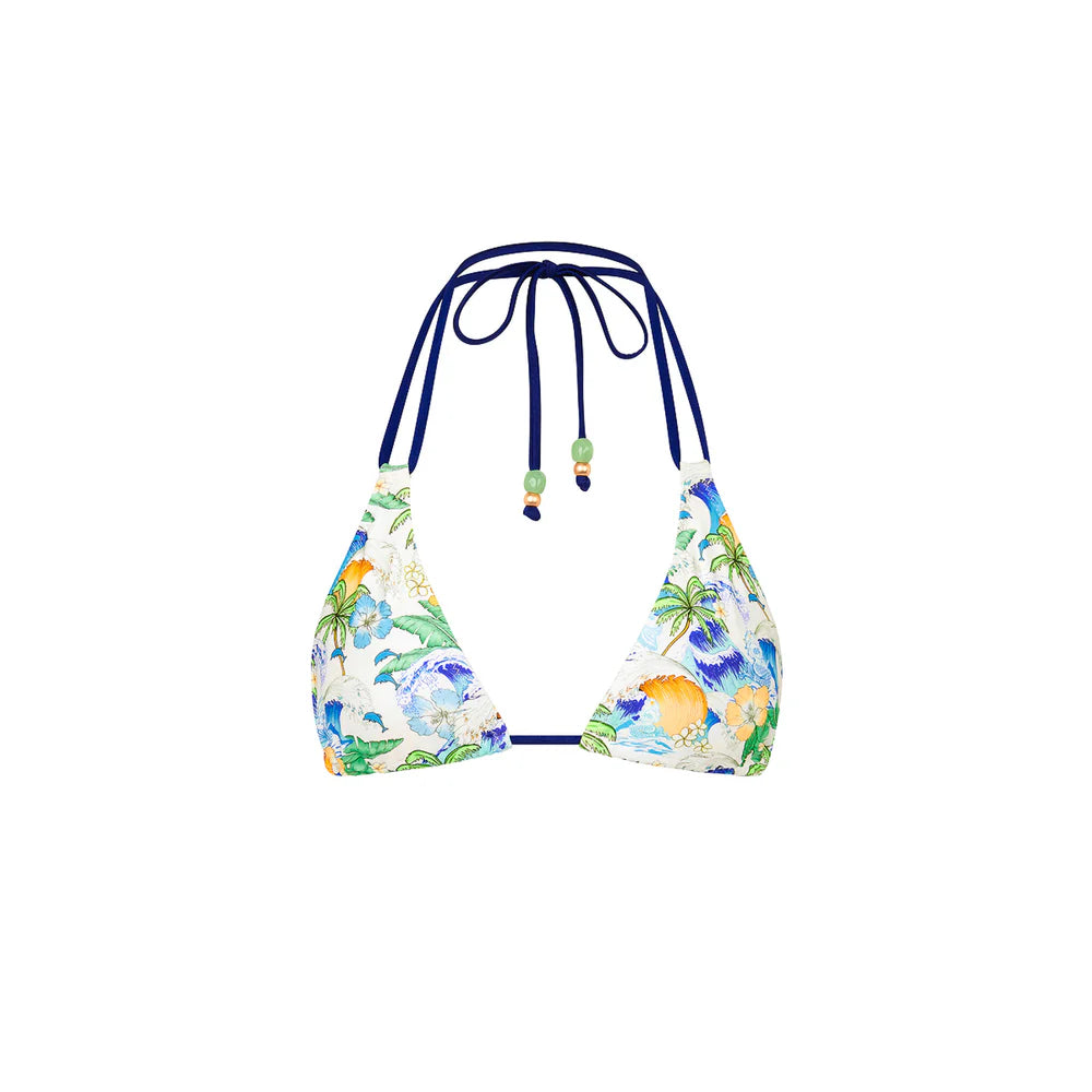 Kulani Kinis Blue Crush Simple Strap Halter Bikini Top
