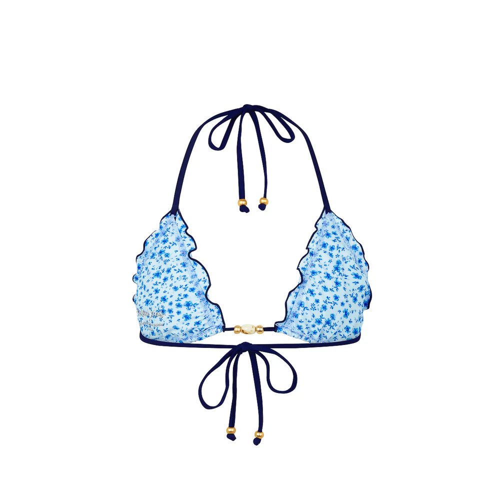 Kulani Kinis Dream Flower Lettuce Edge Bralette Top