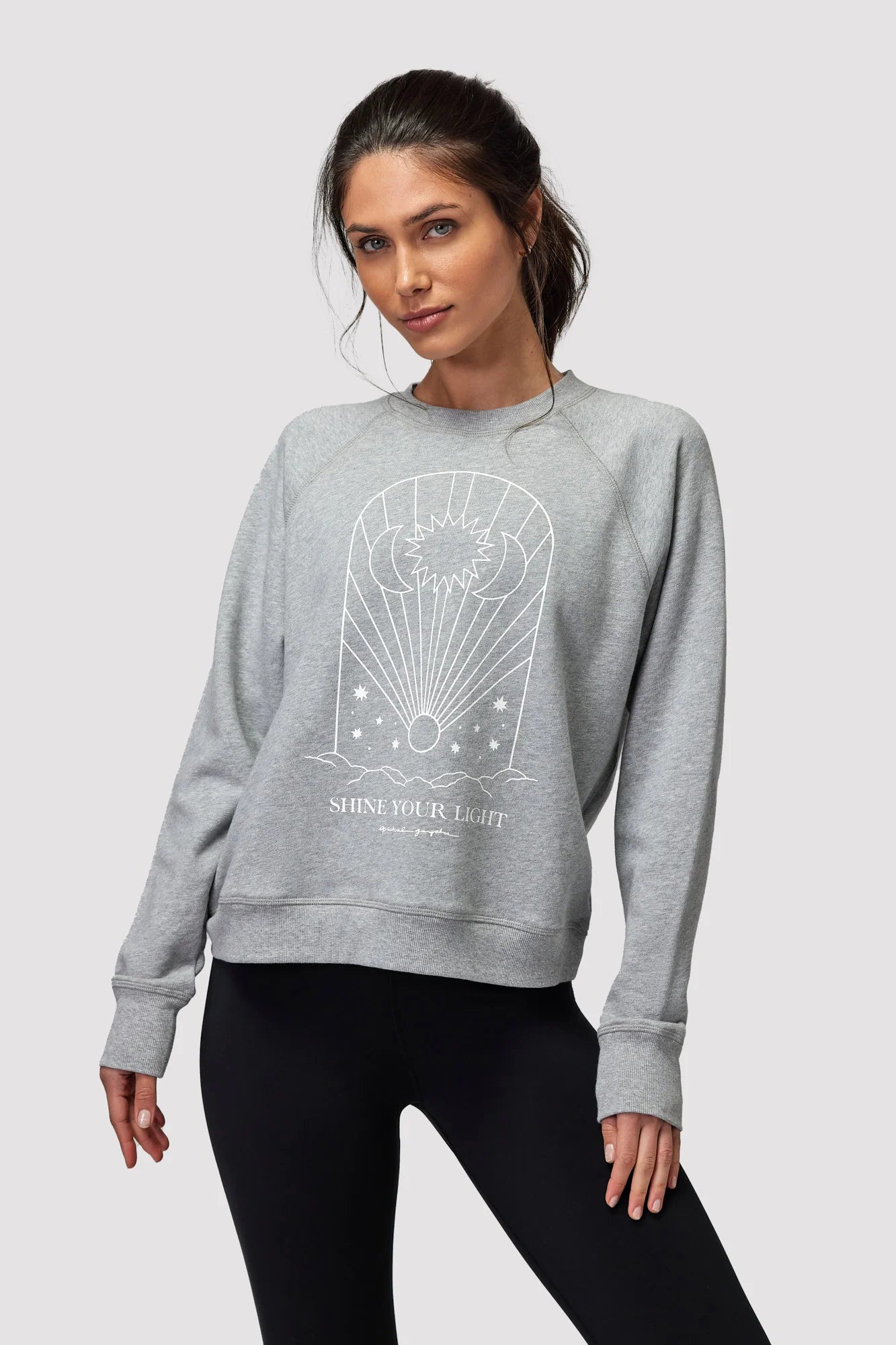 Spiritual Gangster Heather Grey Shine Your Light Bridget Ragla Top