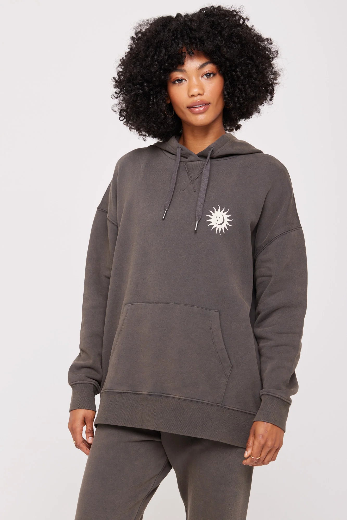 Spiritual Gangster Vintage Black Optimist Jane Oversized Hoodie