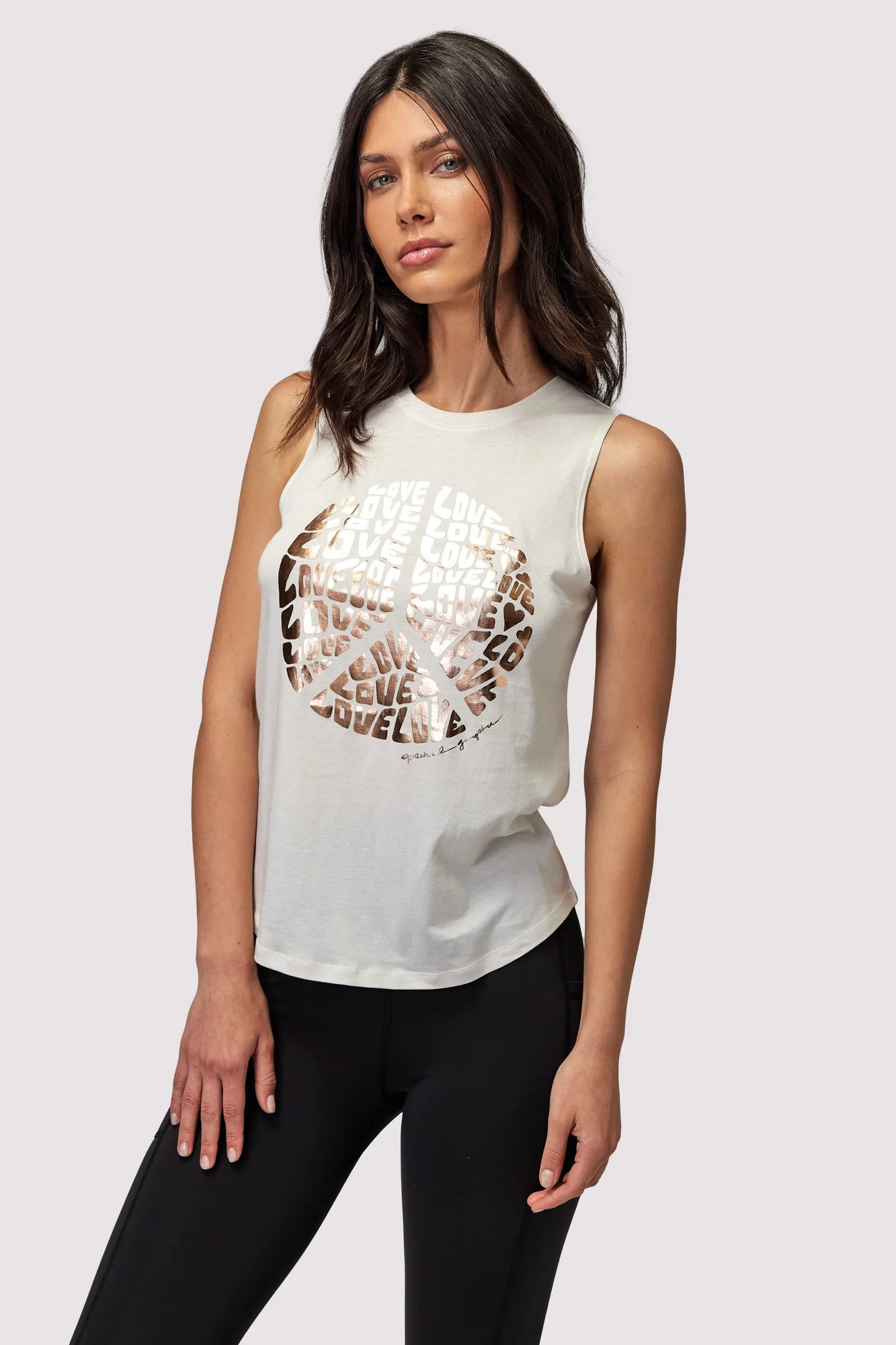 Spiritual Gangster White Sand Love Peace Muscle Tank Top