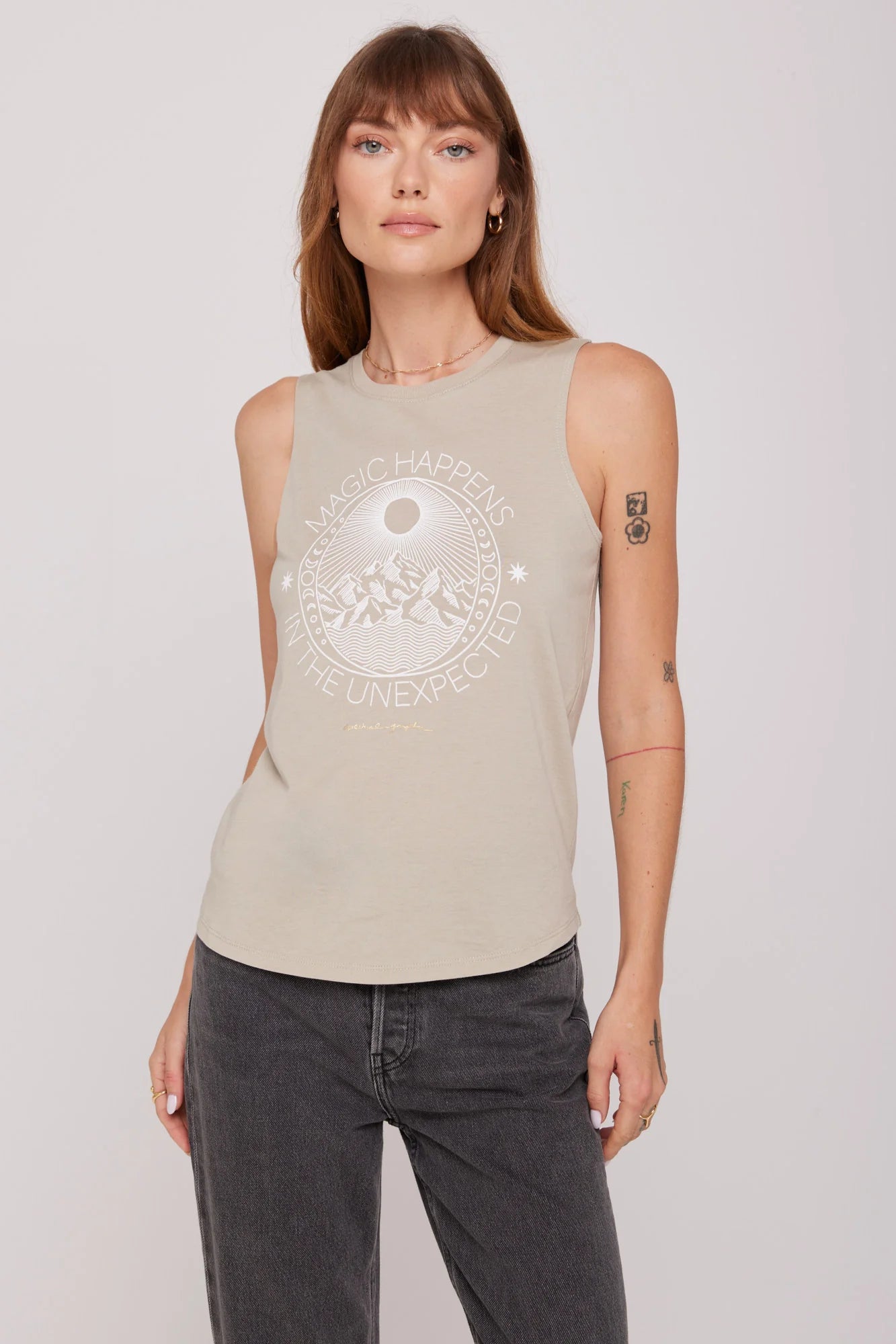 Spiritual Gangster Soft Matcha Magic Happens Muscle Tank Top