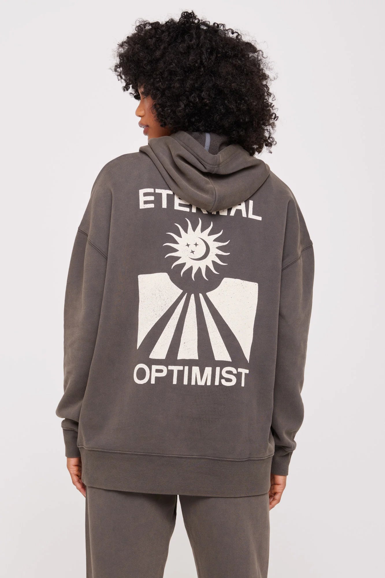 Spiritual Gangster Vintage Black Optimist Jane Oversized Hoodie