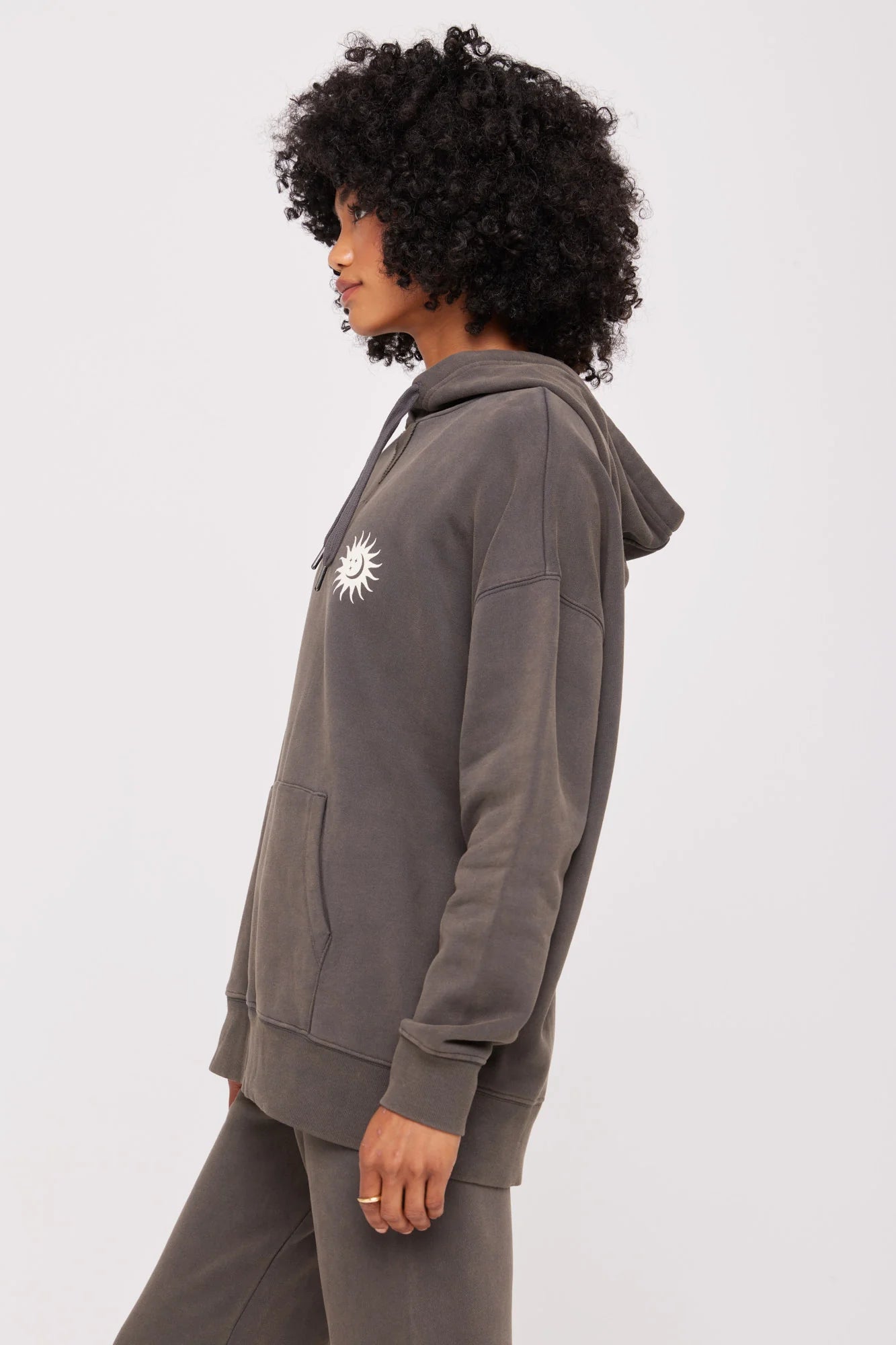 Spiritual Gangster Vintage Black Optimist Jane Oversized Hoodie