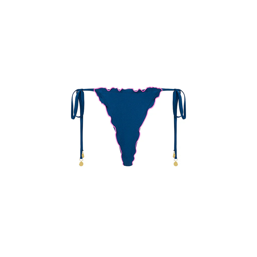 Kulani Kinis Mystic Moon Lettuce Edge Thong Tie Bikini Bottom