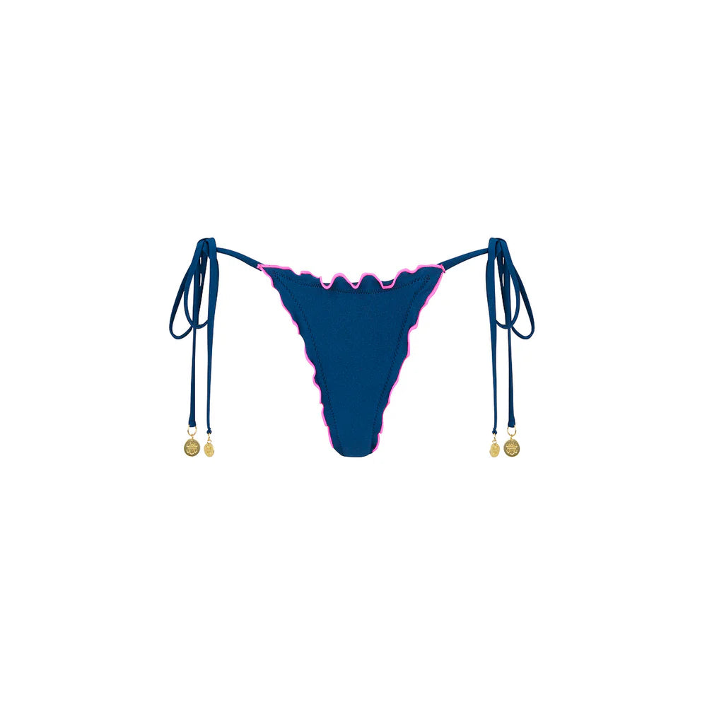 Kulani Kinis Mystic Moon Lettuce Edge Thong Tie Bikini Bottom