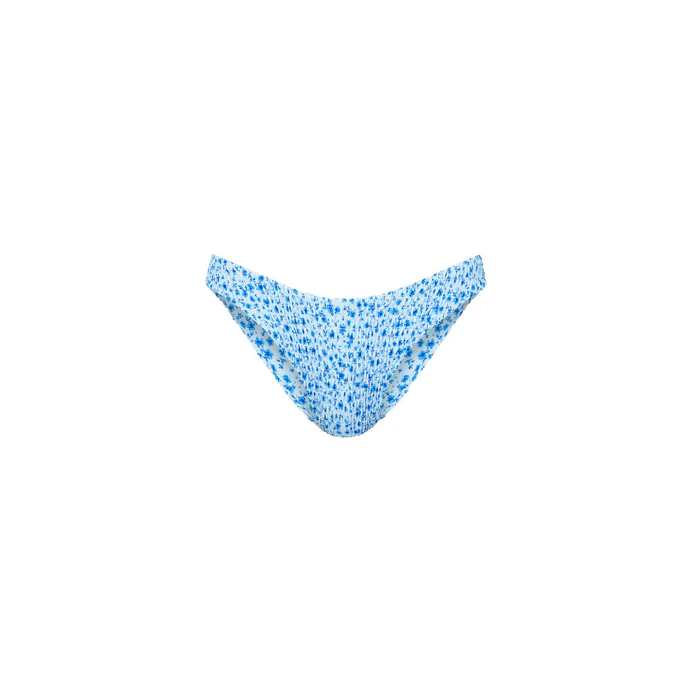 Kulani Kinis Dream Flower Shirred Minimal Full Coverage Bikini Bottom