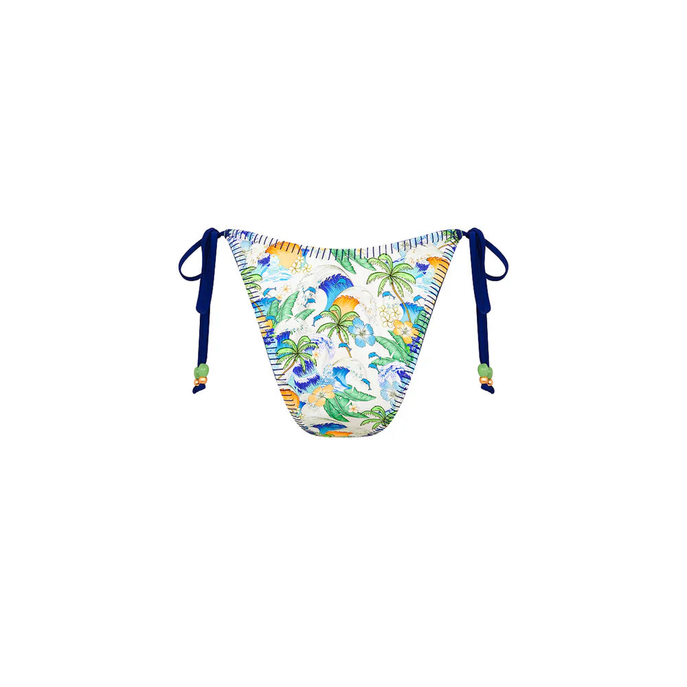 Kulani Kinis Blue Crush Lace Stitch Ring Tie Bikini Bottom