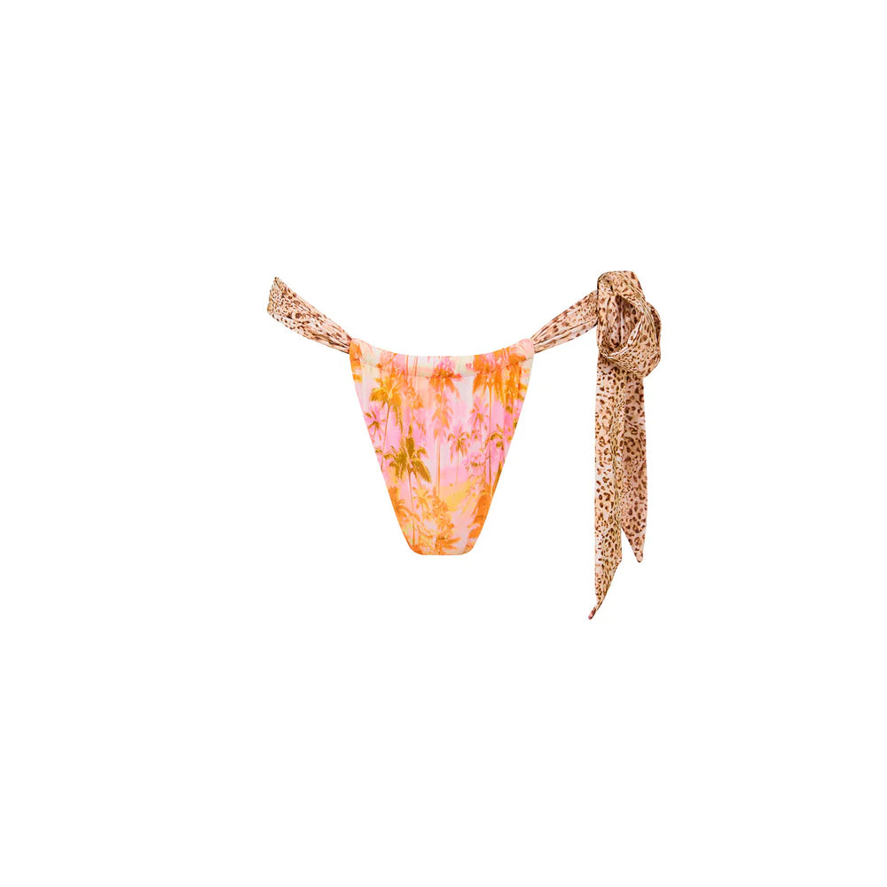 Kulani Kinis Wild Skies Soft Tie Ruched Thong Bikini Bottom