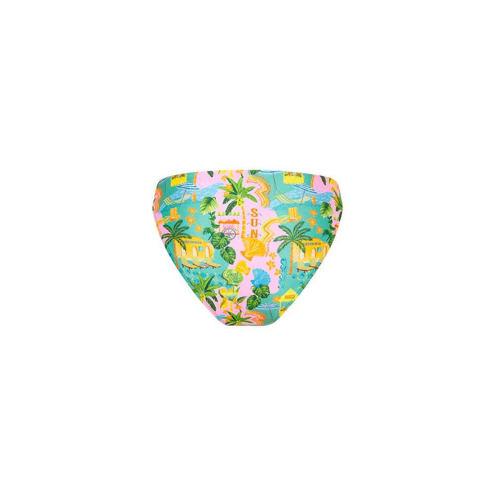 Kulani Kinis Sunlit Spritz High Leg Full Vintage Bikini Bottom