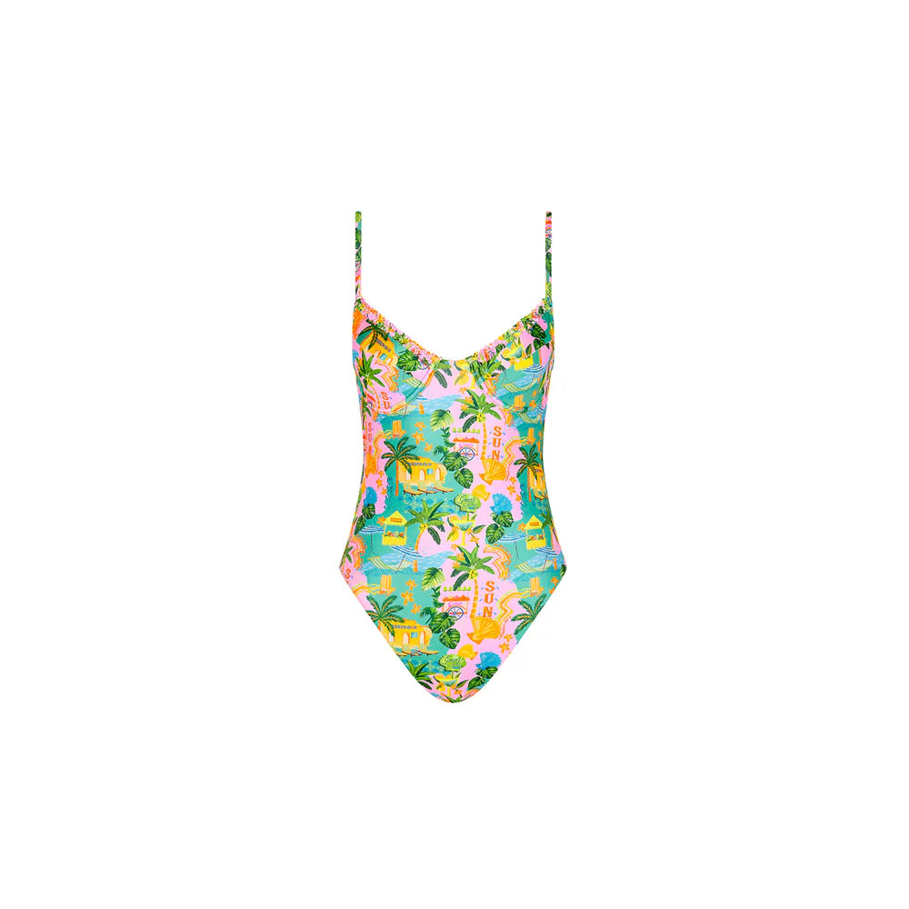Kulani Kinis Sunlit Spritz Double Ruffle Underwire One Piece