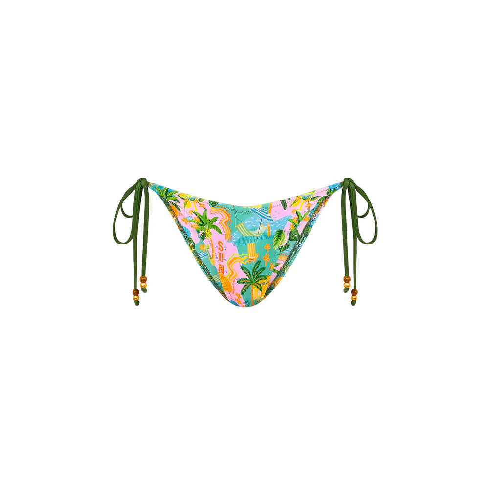 Kulani Kinis Sunlit Spritz Dipped Cheeky Tie Bikini Bottom