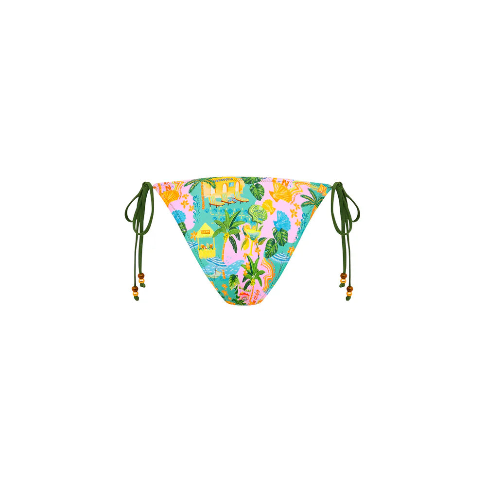 Kulani Kinis Sunlit Spritz Dipped Cheeky Tie Bikini Bottom