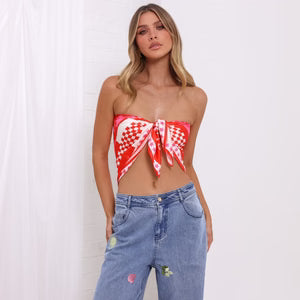 Kulani Kinis Cherry Kiss Summer Bandana Scarf Top