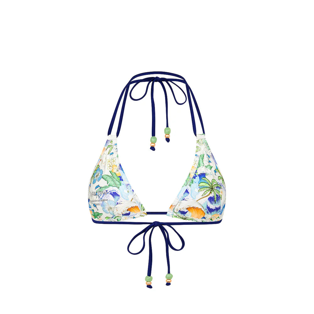 Kulani Kinis Blue Crush Simple Strap Halter Bikini Top