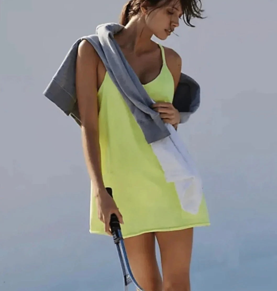 Free People Vapor Lime Hot Shot Mini Romper